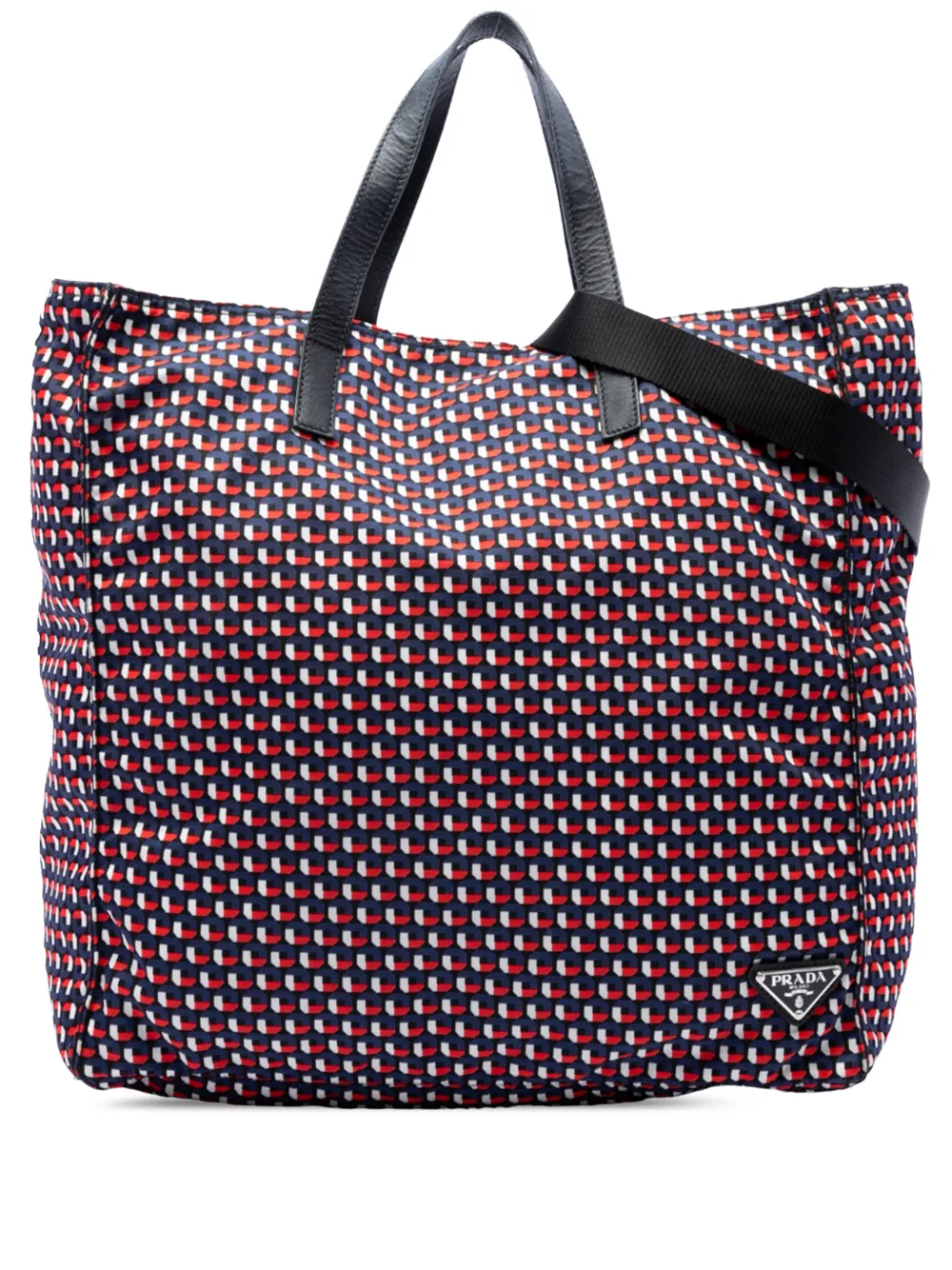 Prada Pre-Owned 2013-2026 Tessuto Stampato Octagon Satchel-Tasche - Rot