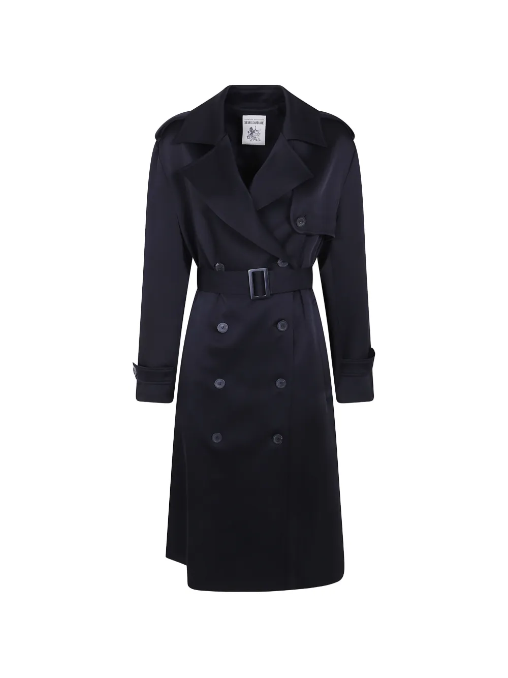 Semicouture double-breasted belted trench coat - Nero