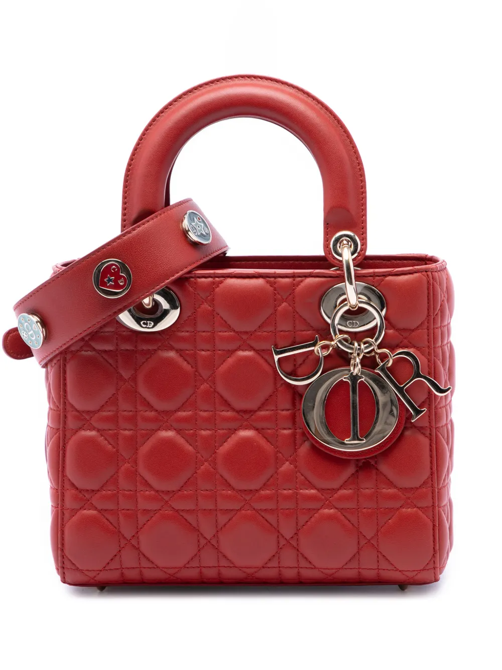 Christian Dior Pre-Owned 2017 kleine Cannage MyABCDior Lady Dior Satchel-Tasche aus Lammleder - Rot