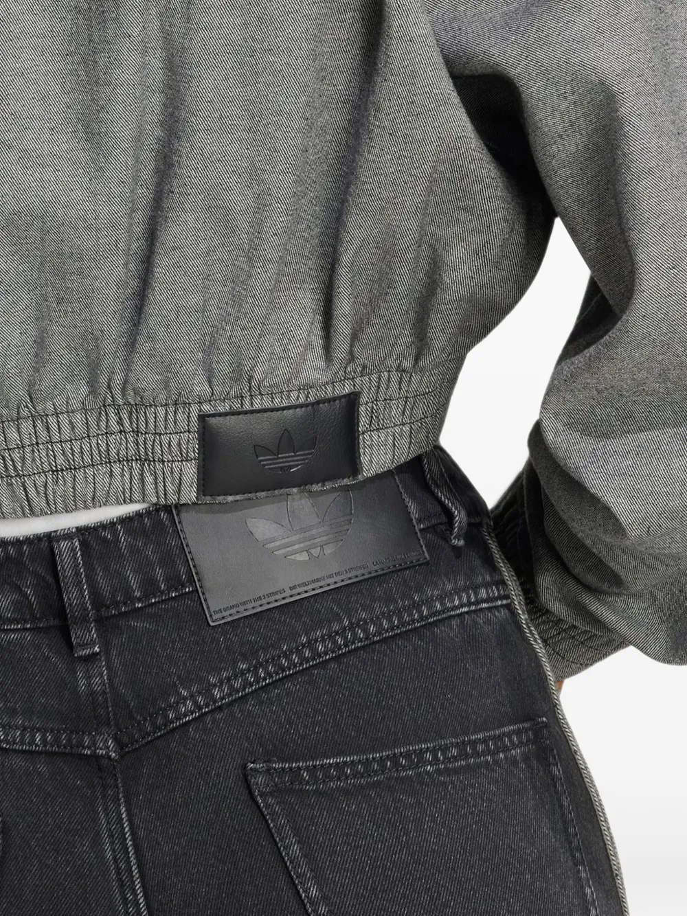 adidas SST cropped denim jack Grijs