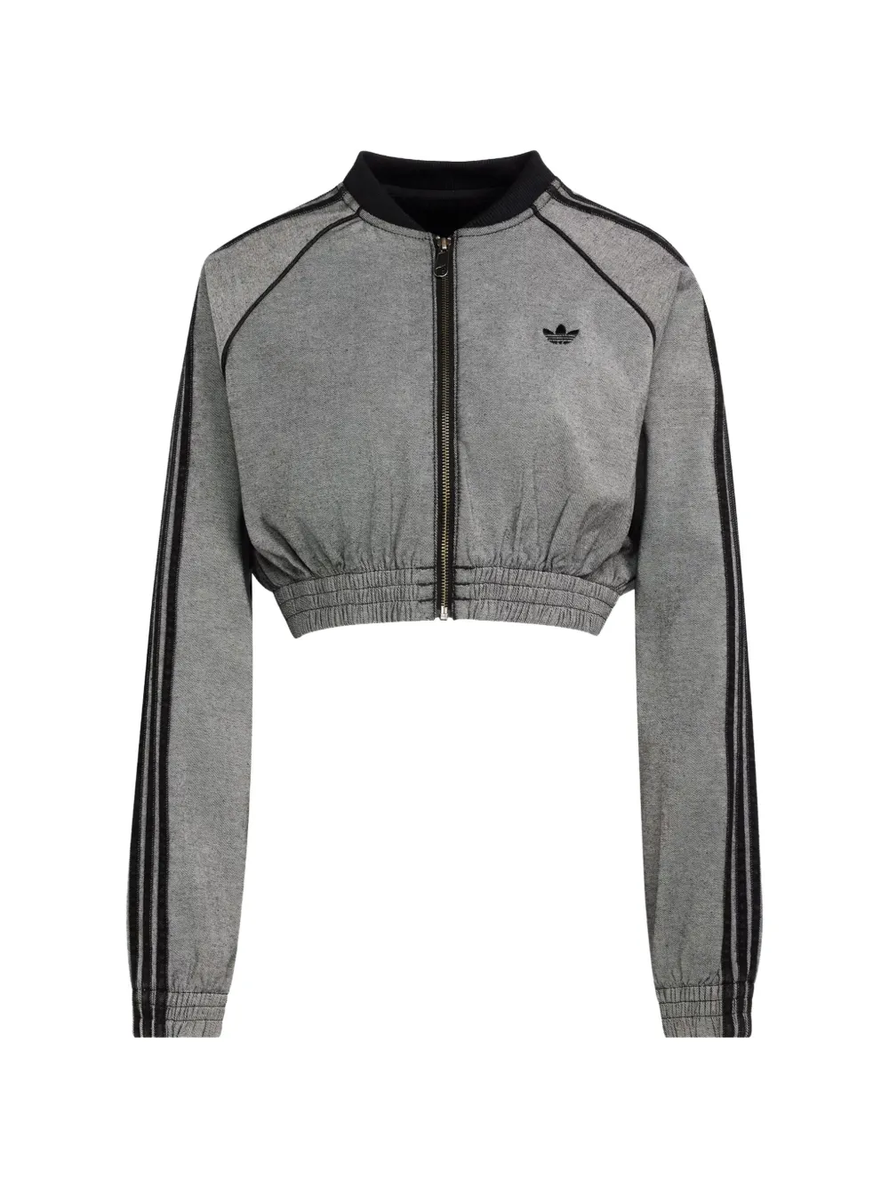 adidas SST cropped denim jacket - Grigio