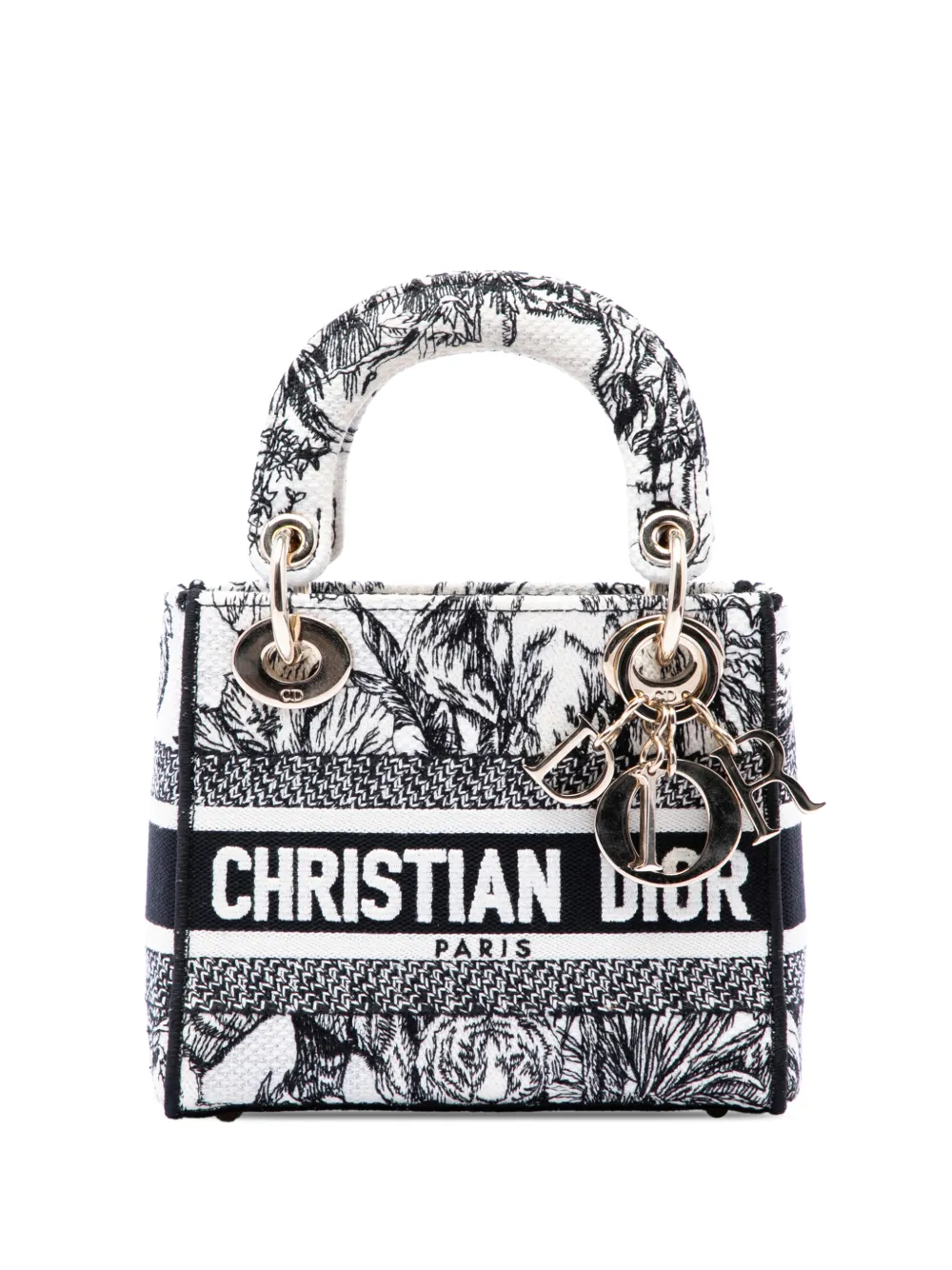 Christian Dior Pre-Owned 2023 mini Toile de Jouy Lady D Lite Satchel-Tasche - Weiß
