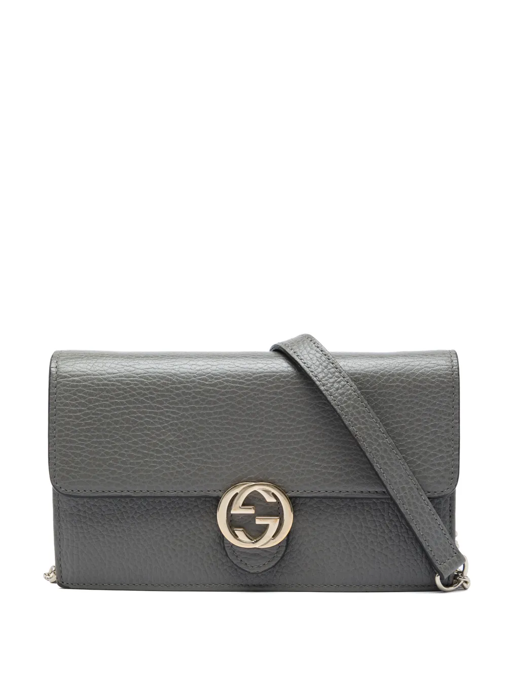 Gucci Pre-Owned 2000-2015 Dollar Calfskin Interlocking G Wallet on Chain crossbody bag - Grigio