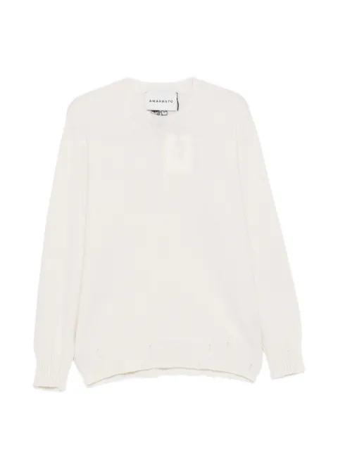 AMARANTO distressed-effect crew-neck sweater