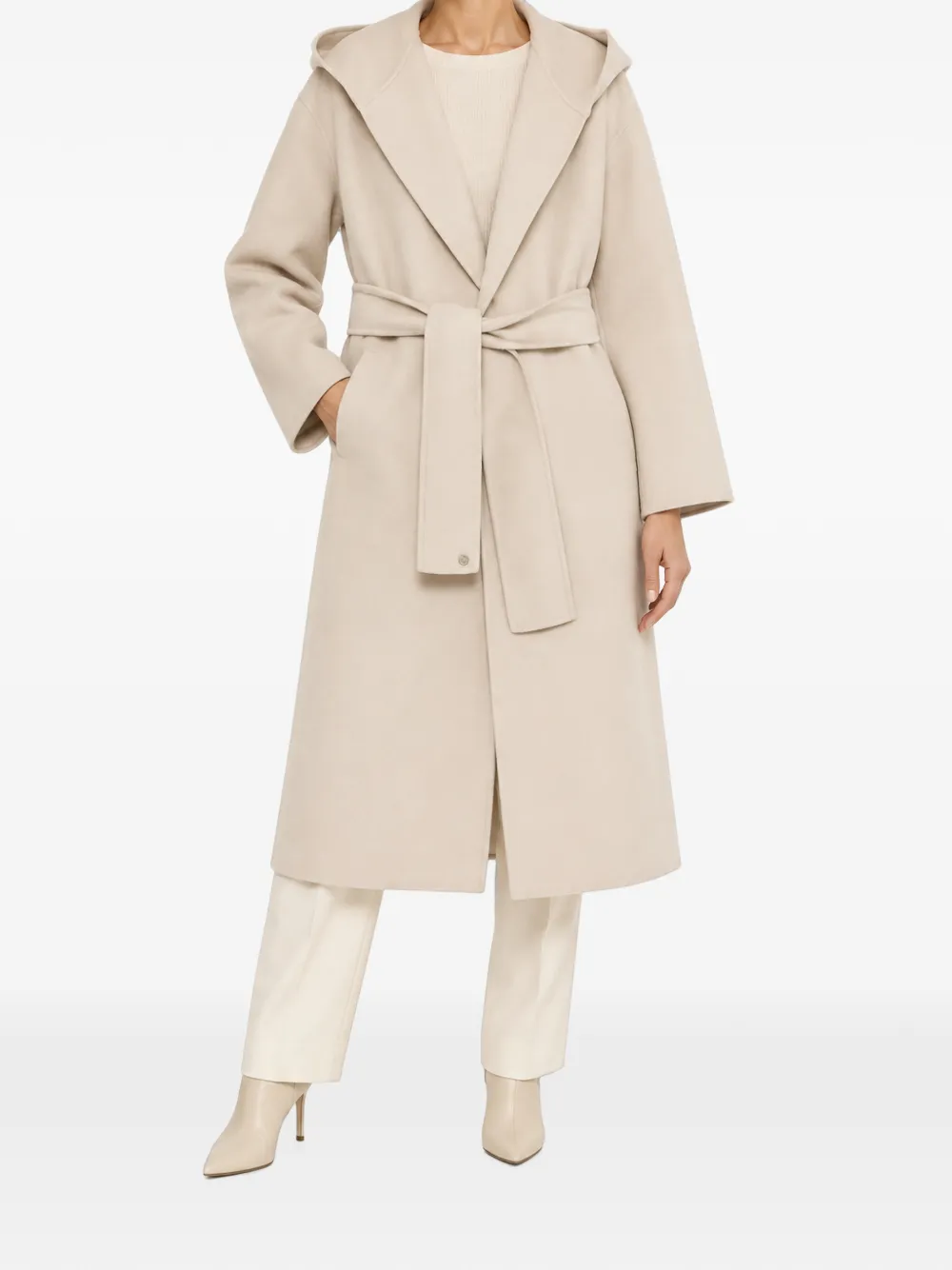 Gucci Pre-Owned hooded wrap coat - Toni neutri
