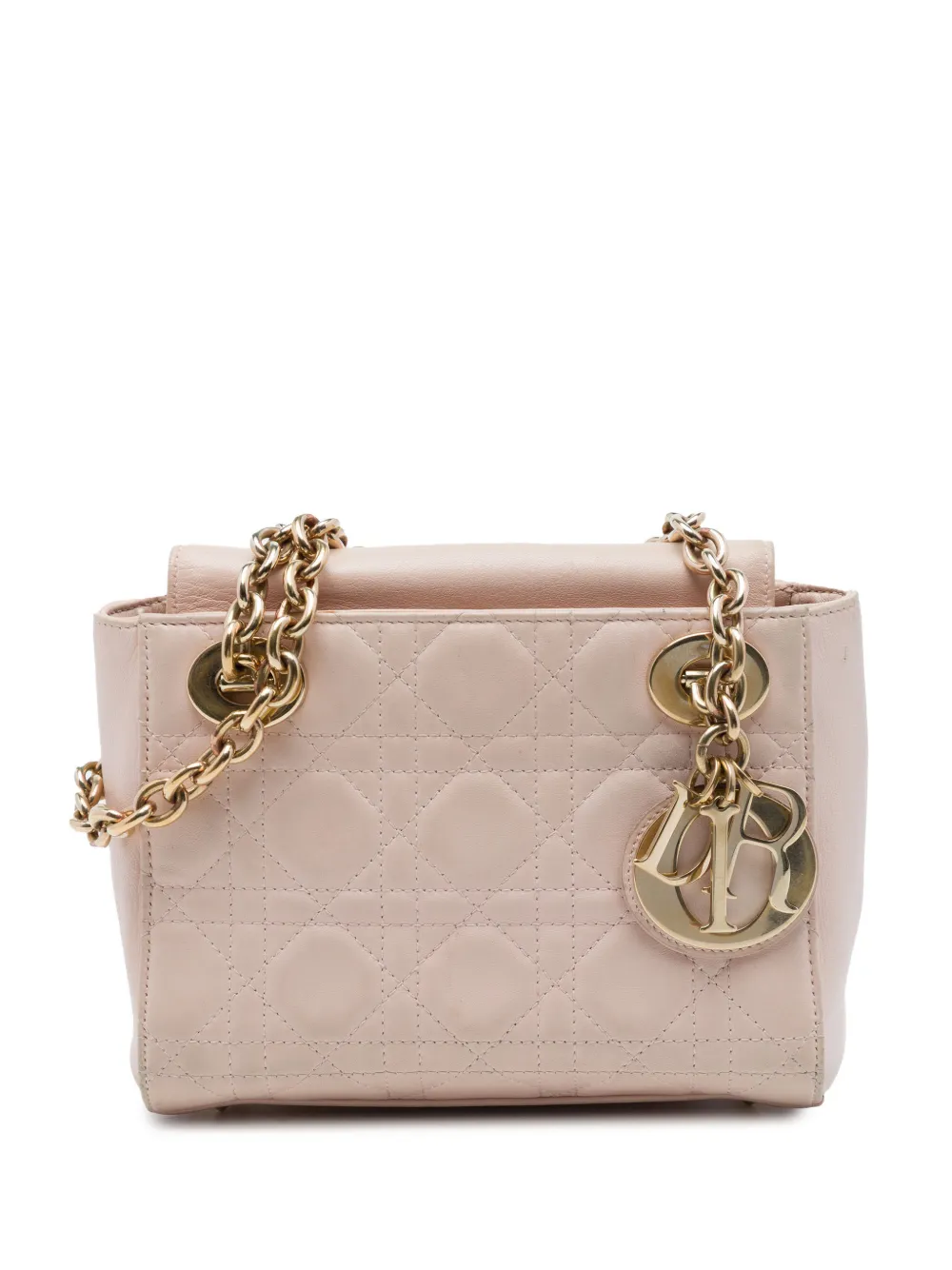 Christian Dior Pre-Owned 2016 Lambskin Cannage Lady Dior Double Chain Bag shoulder bag - Rosa