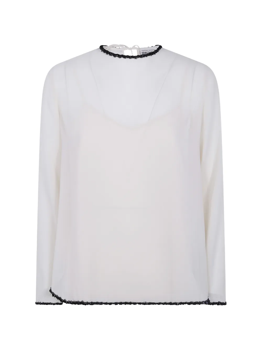 Semicouture Florinda bead-trim tie-fastening blouse