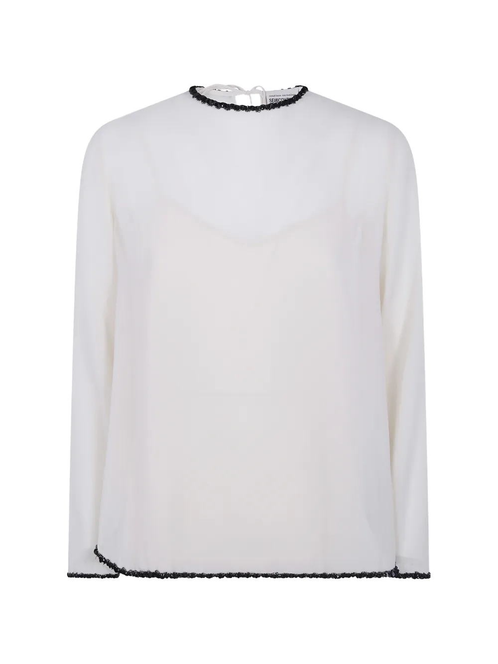 Semicouture Florinda bead-trim tie-fastening blouse