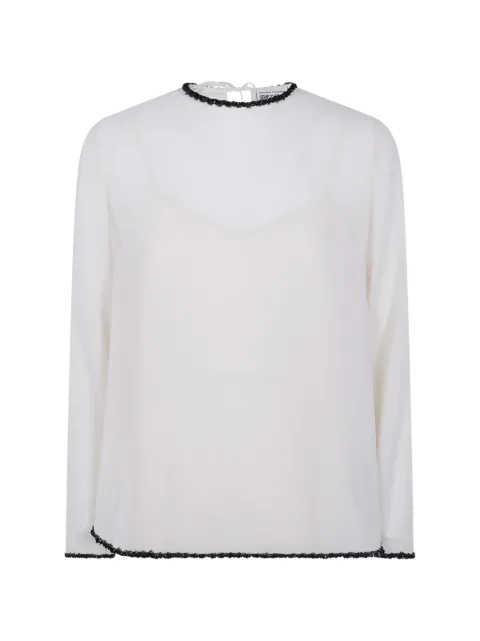 Semicouture Florinda bead-trim tie-fastening blouse