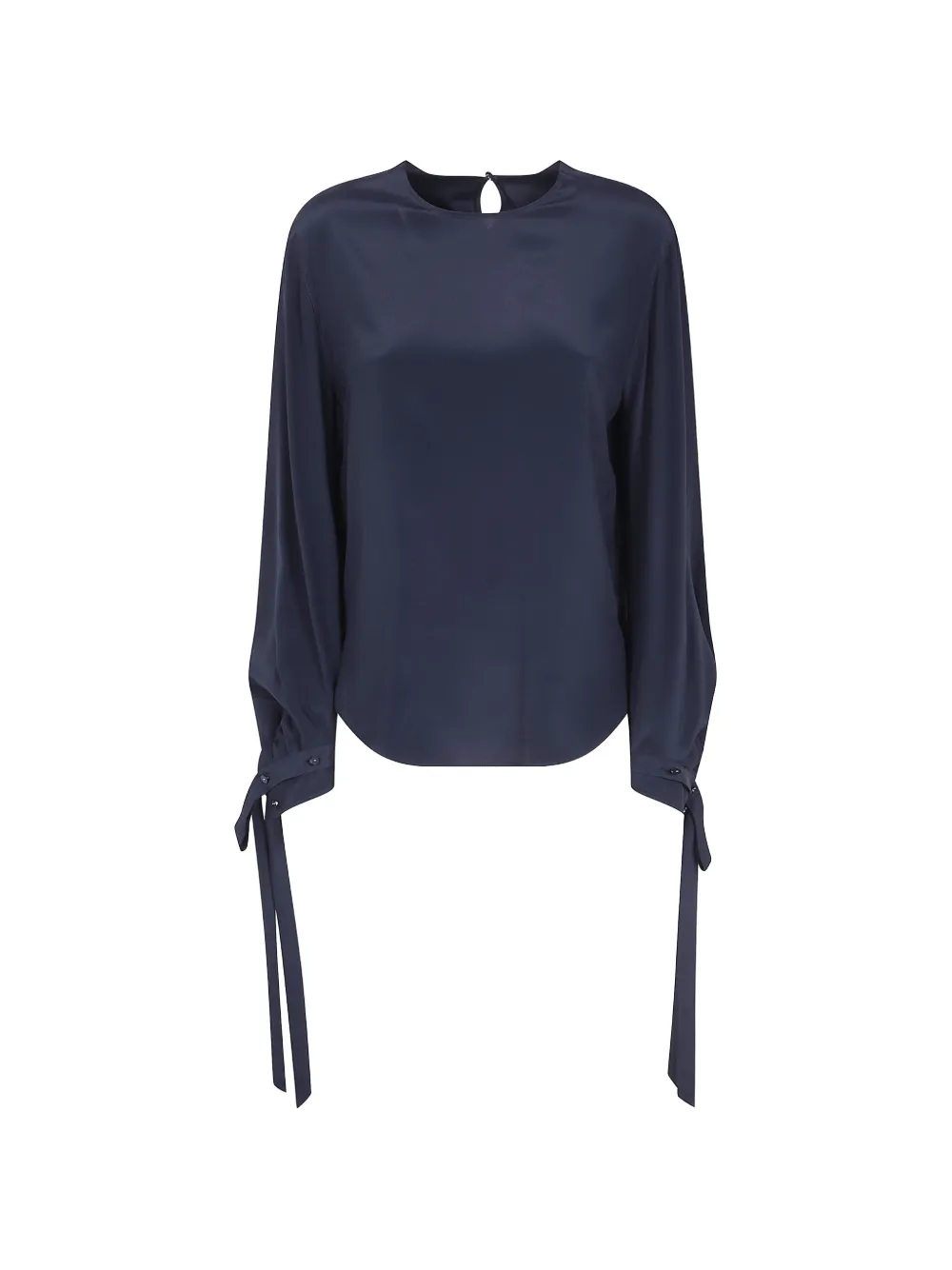Alberta Ferretti tie-cuff satin-finish blouse - Nero