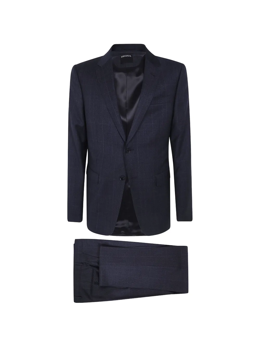Zegna check-pattern wool suit