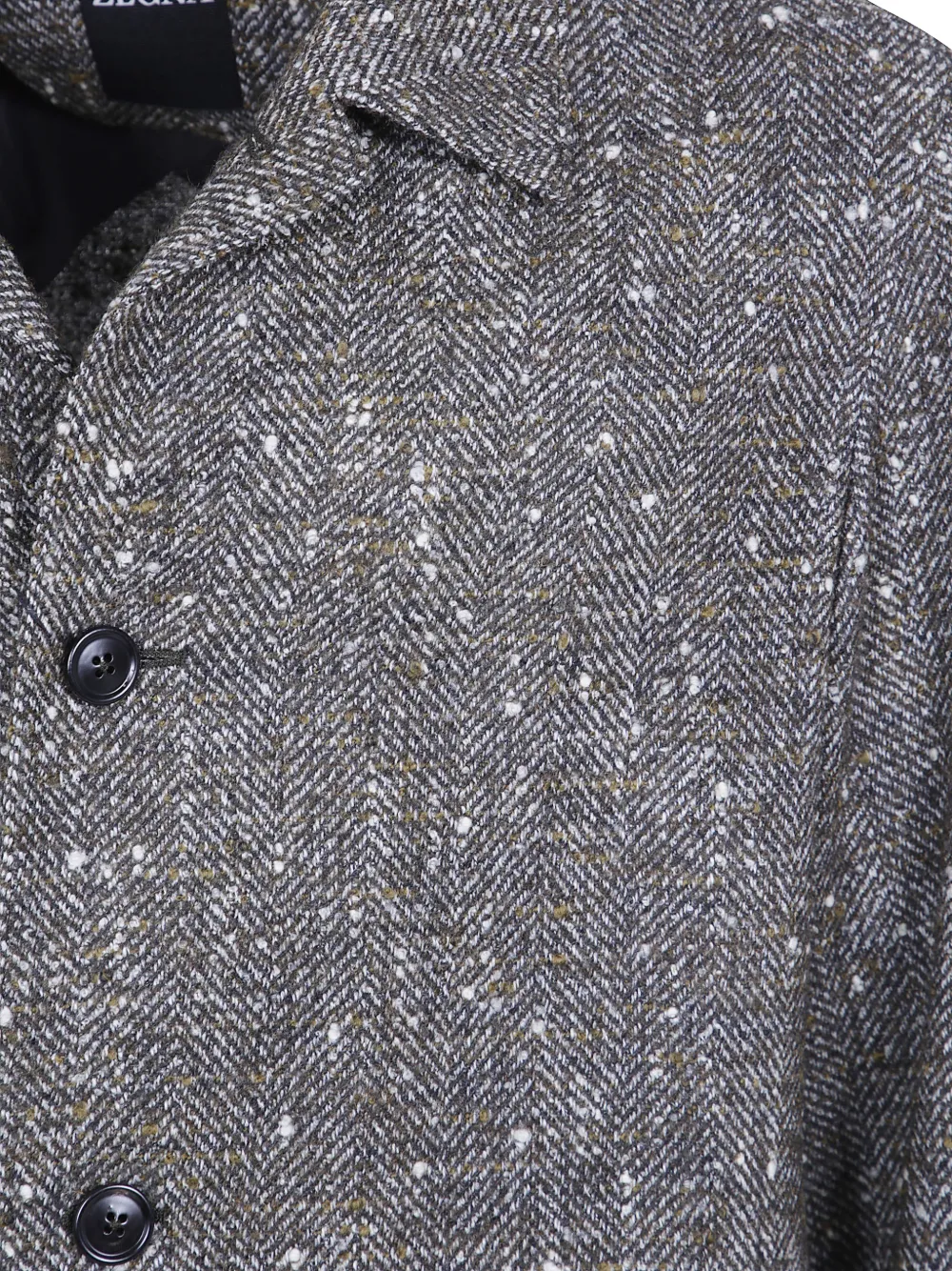 Zegna Shirtjack met visgraatpatroon en knopen Grijs