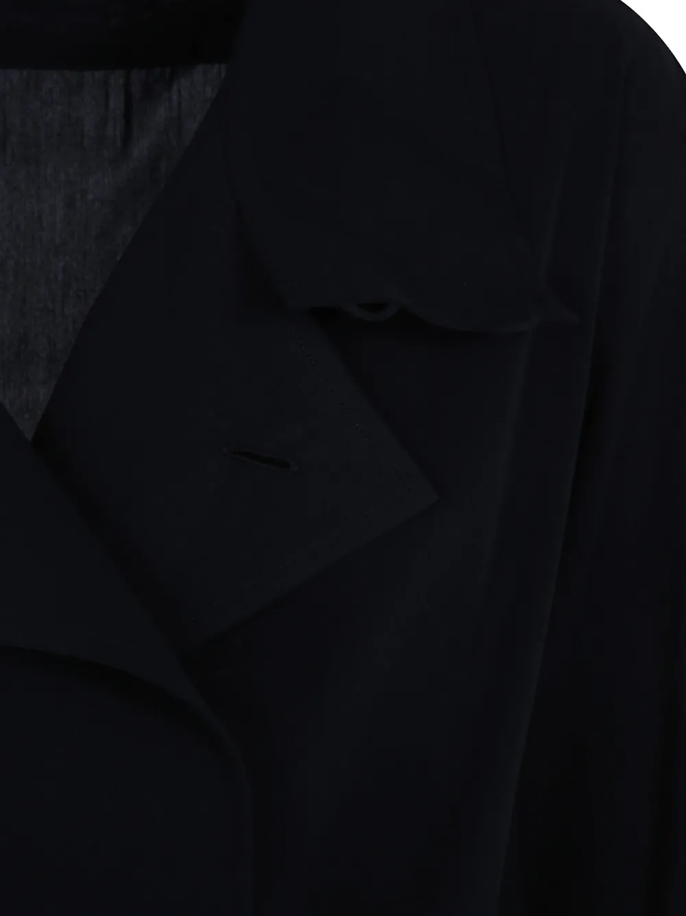Issey Miyake Monsieur blouse met dubbele rij knopen en gekerfde revers Zwart