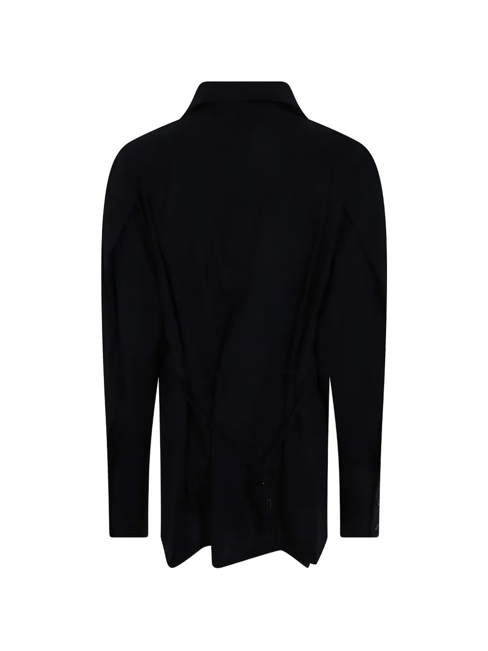 Issey Miyake Monsieur blouse met dubbele rij knopen en gekerfde revers Zwart