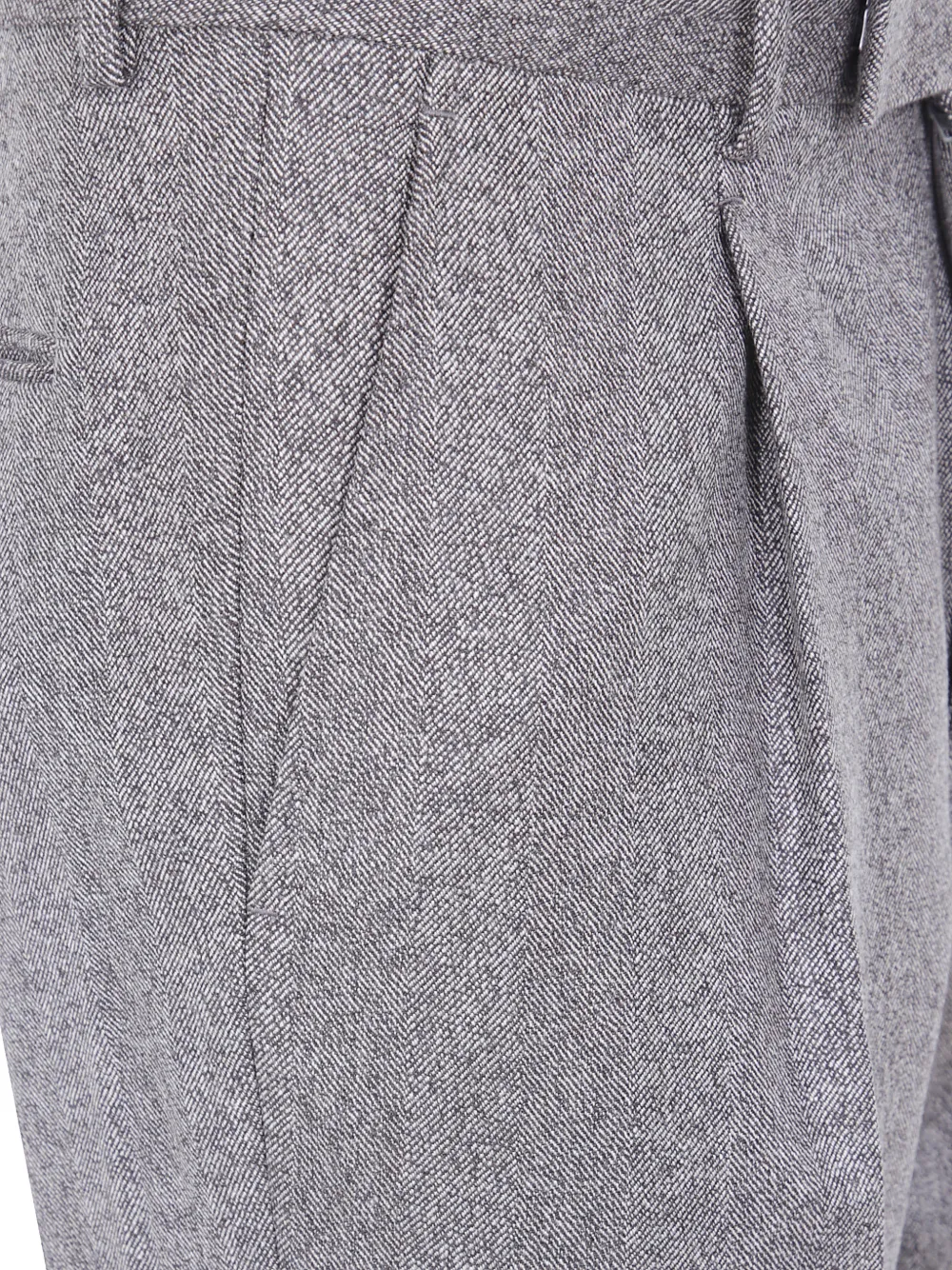 Zegna Wollen plooibroek met visgraatpatroon Grijs