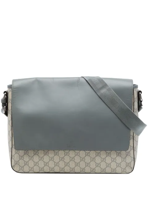Gucci Pre-Owned 2016-2026 GG Supreme and Calfskin Flap crossbody bag