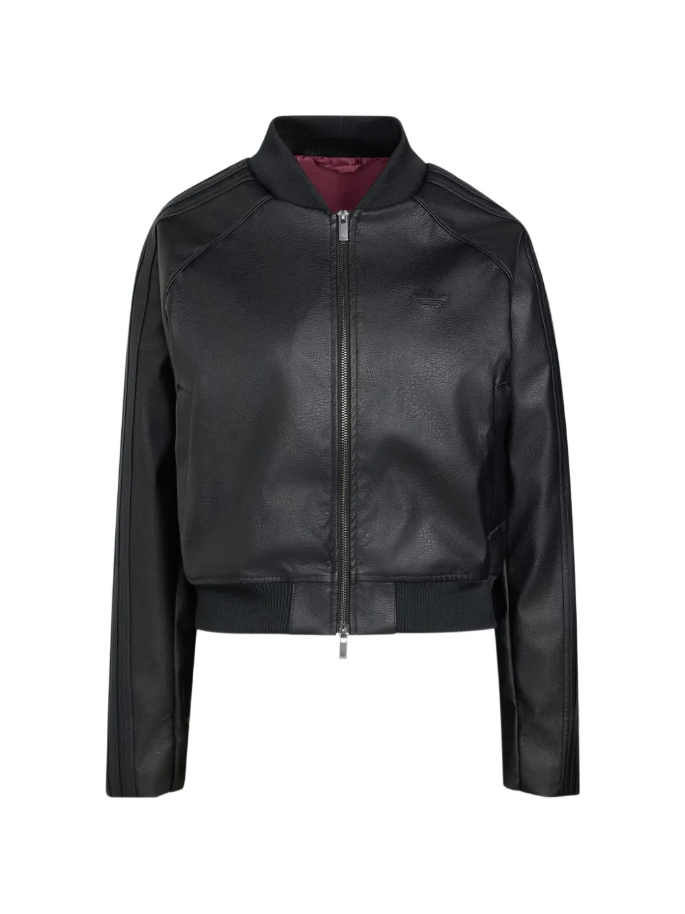 adidas SST logo-embroidered faux-leather jacket