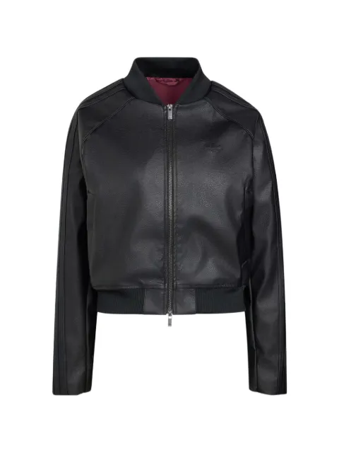 adidas SST logo-embroidered faux-leather jacket