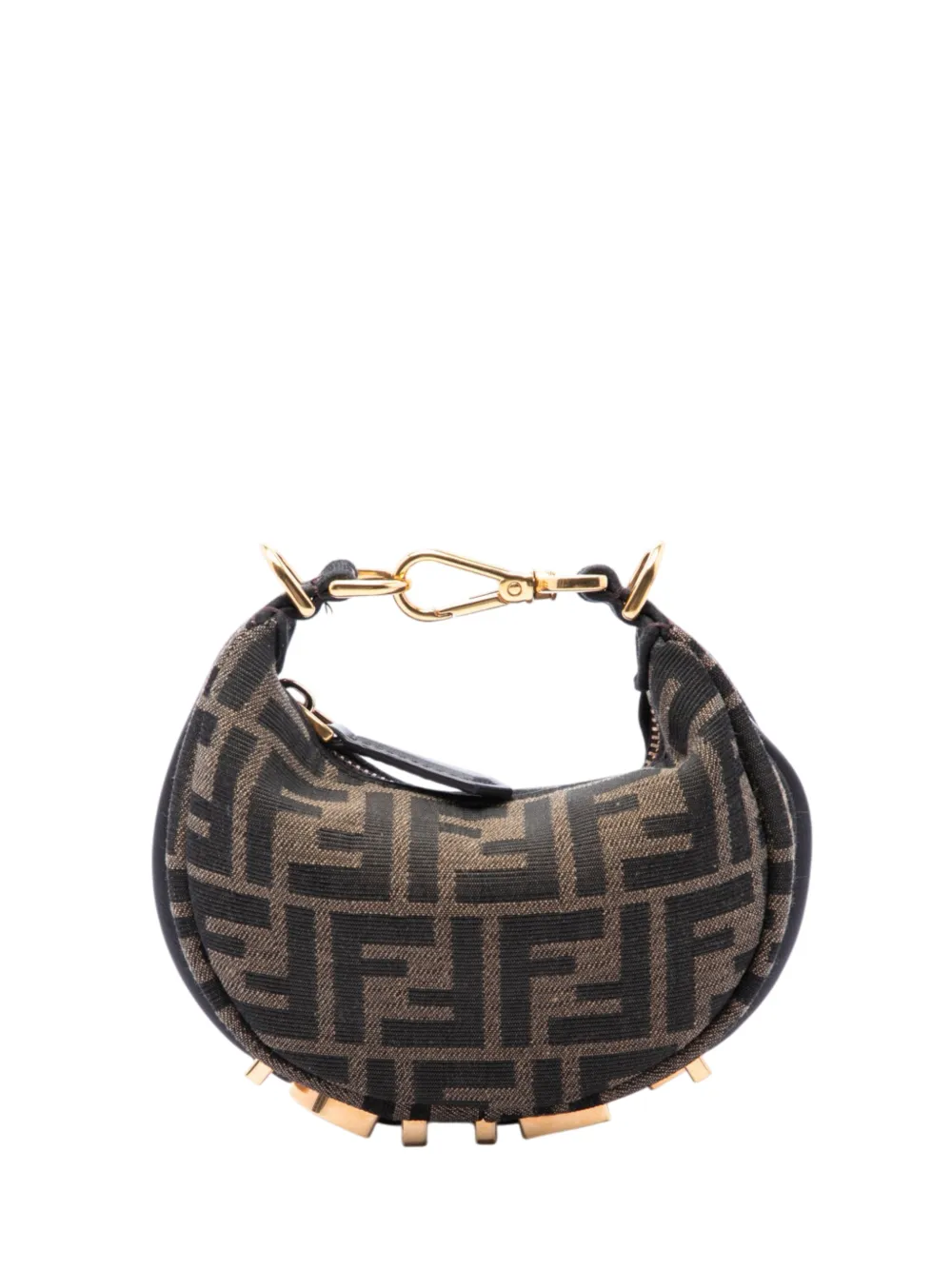 Fendi Pre-Owned sac hobo Fendigraphy nano modèle en jacquard FF (2021-2023) - Marron
