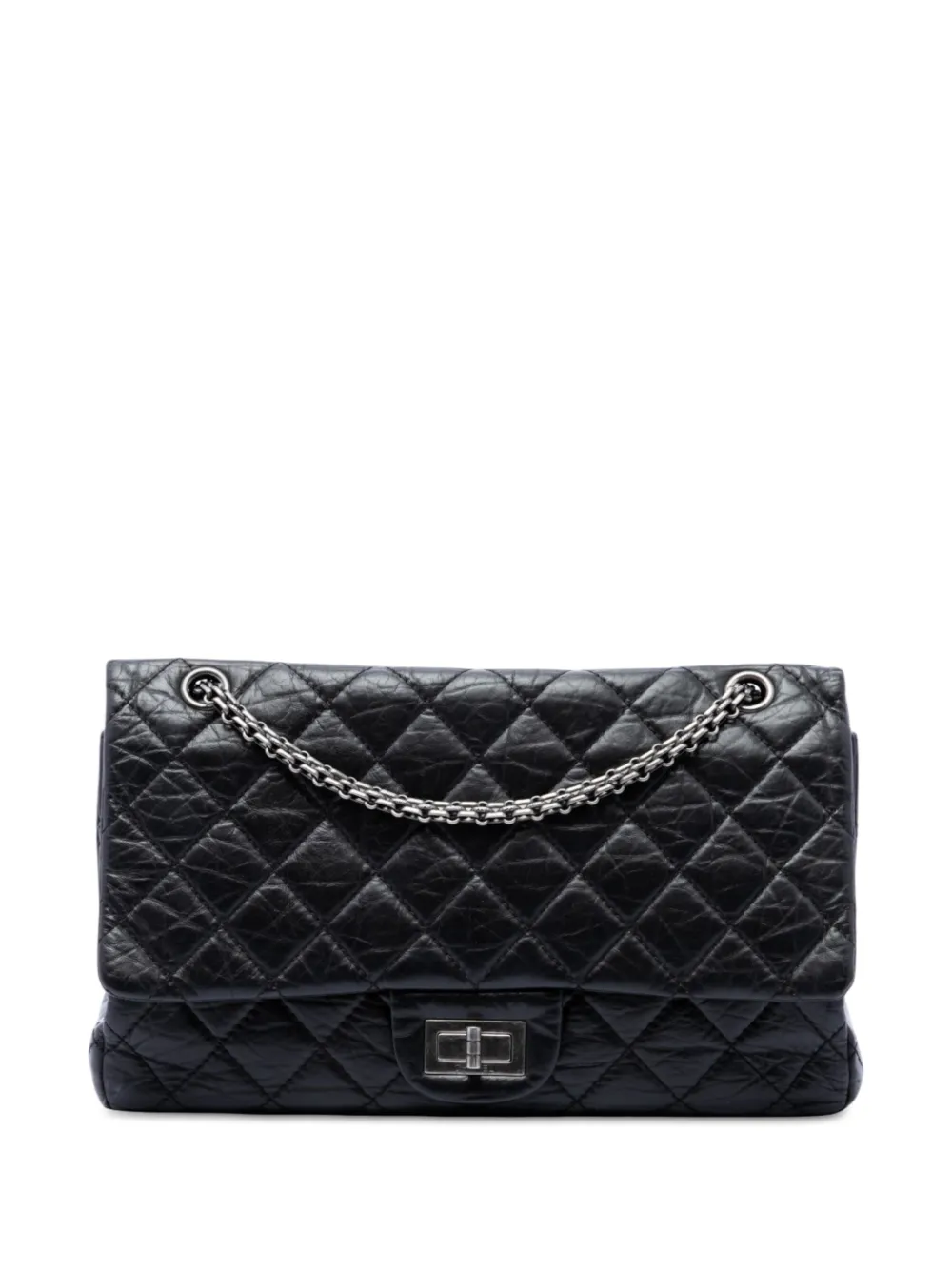 CHANEL Pre-Owned 2009-2010 Quilted Aged Calfskin Reissue 2.55 Double Flap 227 shoulder bag - Nero