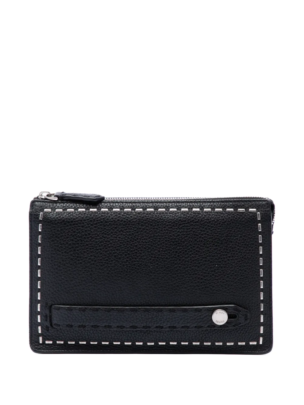 Fendi Pre-Owned sac pochette Selleria en cuir (2010-2026) - Noir Fendi Pre-Owned sac pochette Selleria en cuir (2010-2026) - Noir