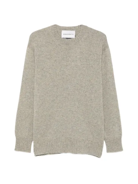 AMARANTO crew-neck ribbed-trim sweater