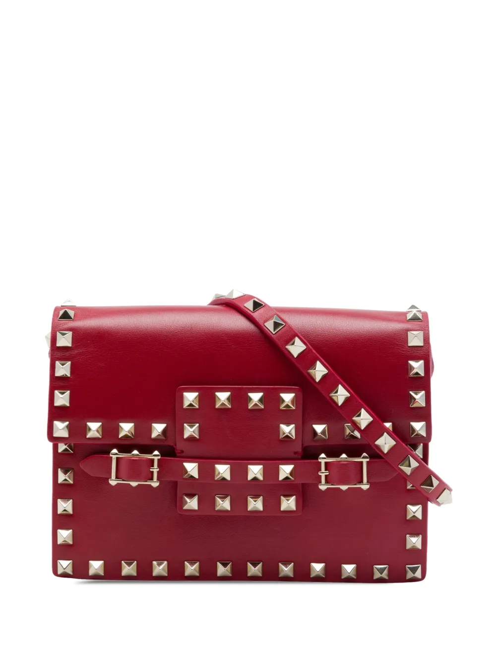 Valentino Garavani Pre-Owned 20th Century Rockstud Umhängetasche aus Kalbsleder mit Schnalle - Rot