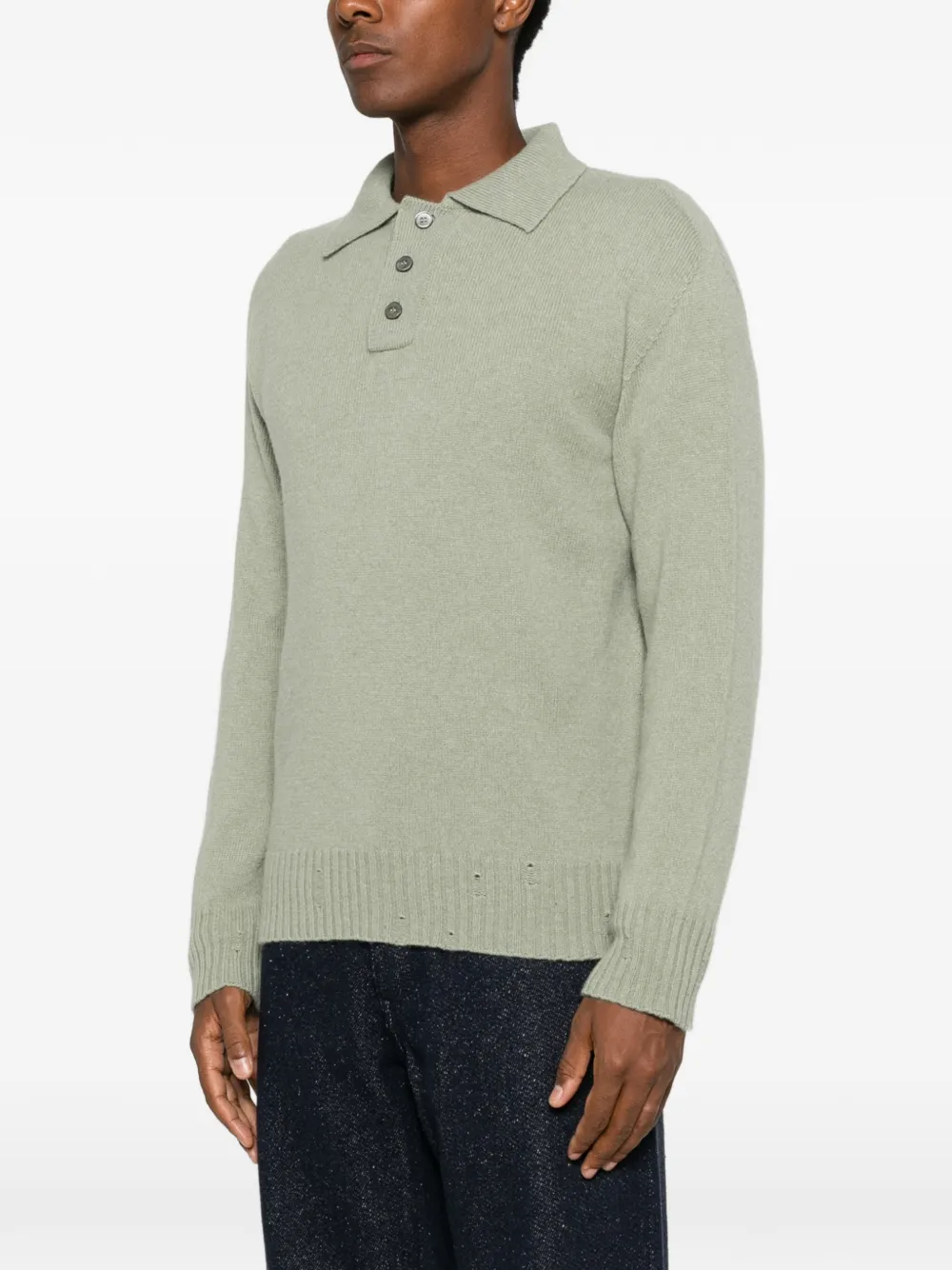 AMARANTO Fijngebreid poloshirt Groen