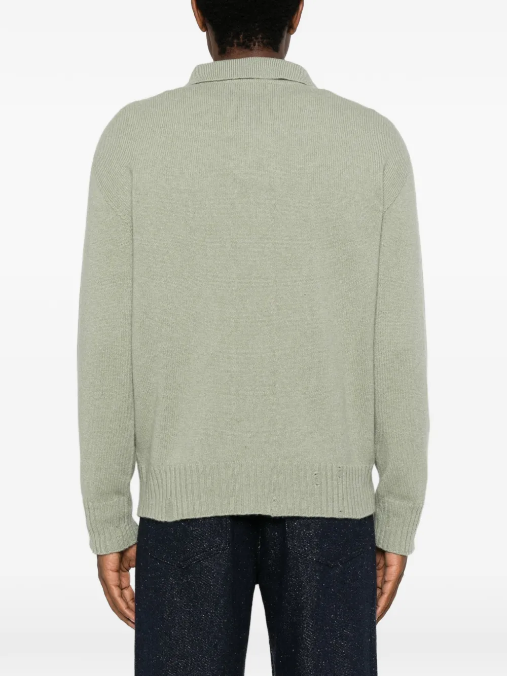 AMARANTO Fijngebreid poloshirt Groen