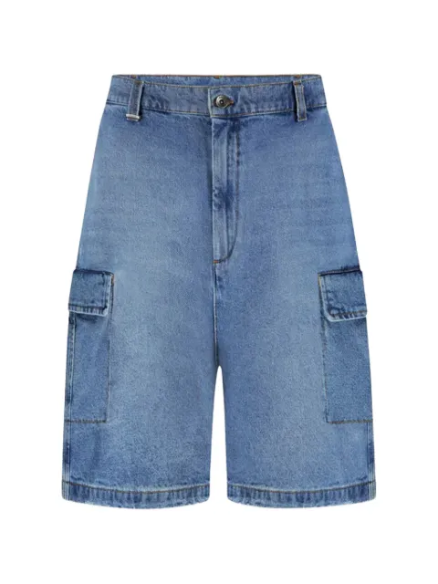 FLÂNEUR button-fastening denim cargo shorts