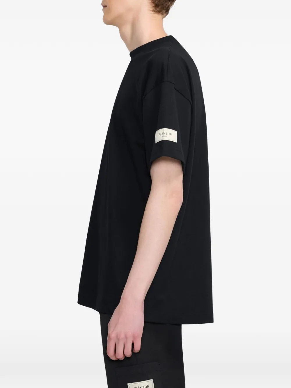 FLÂNEUR Atelier T-shirt met logo-patch Zwart