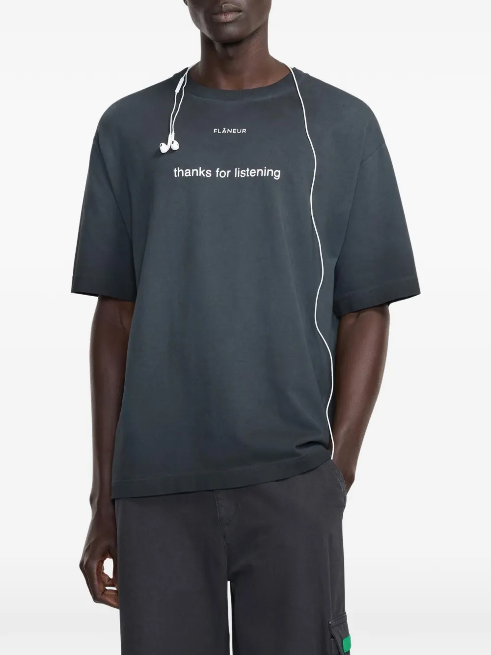 FLÂNEUR T-shirt met tekst Grijs