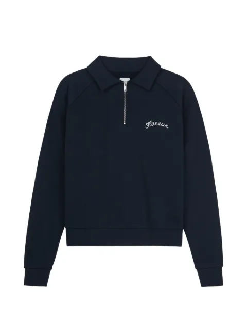 FLÂNEUR Signature raglan half-zip sweater