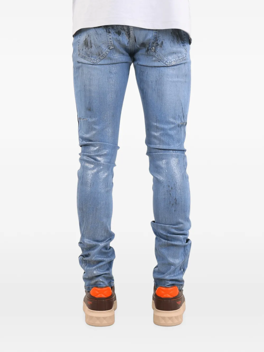 FLÂNEUR Skinny jeans met zijstreep Blauw