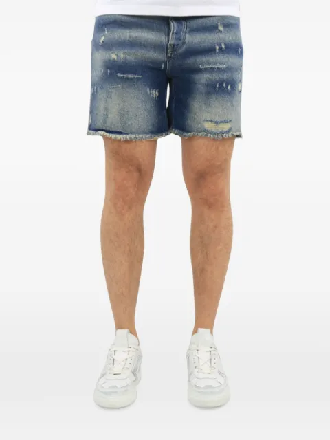 FLÂNEUR distressed frayed-hem denim shorts