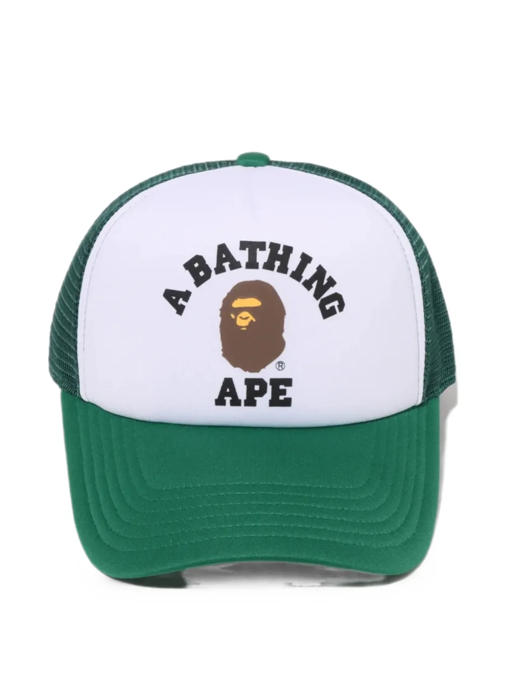 A Bathing Ape College Ape Mesh-panel Cap In Green