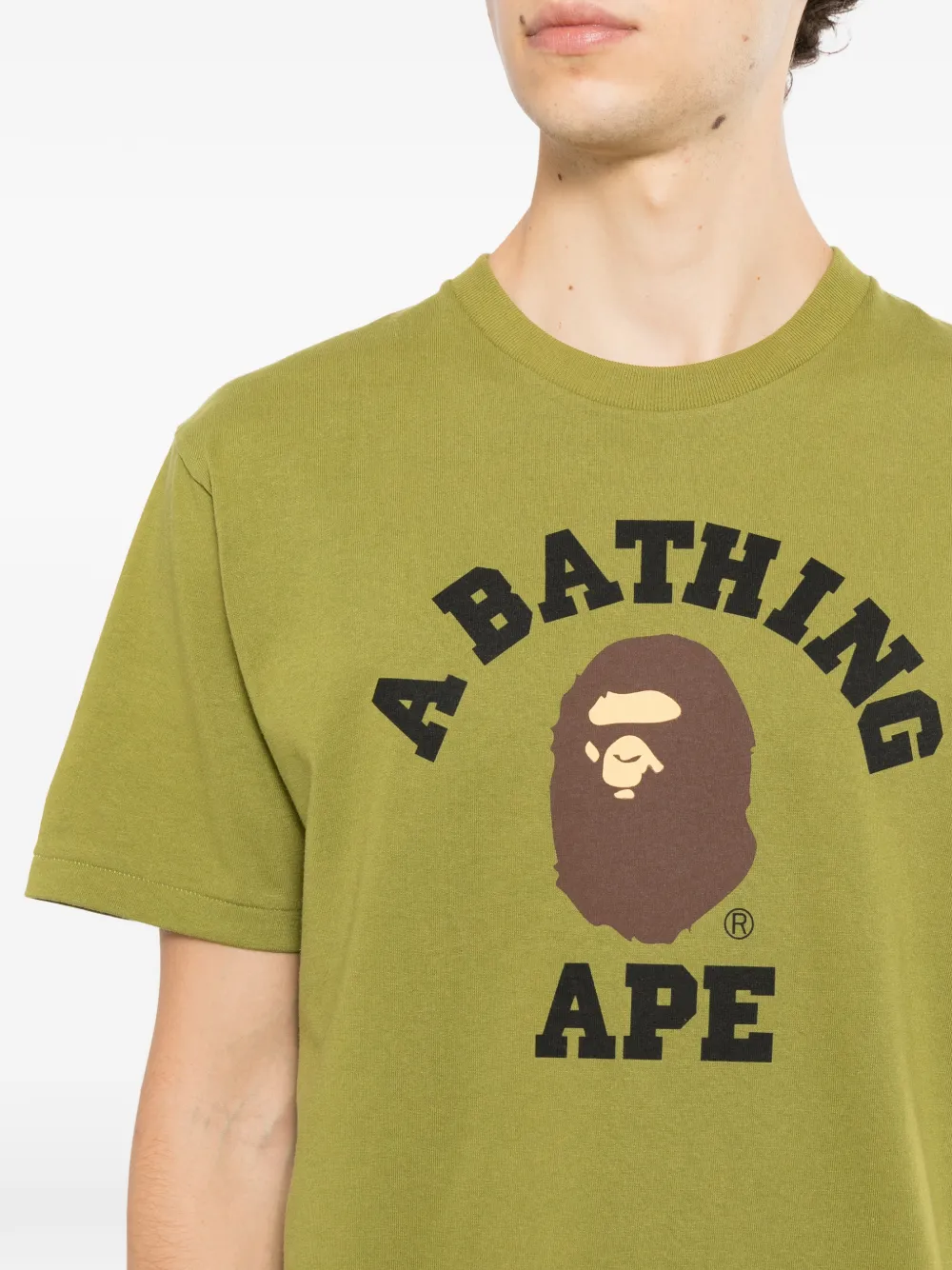 A BATHING APE T-shirt met logoprint Groen