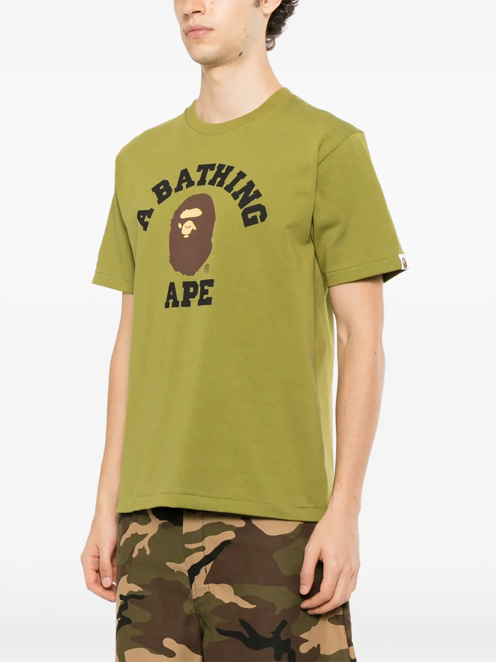 A BATHING APE T-shirt met logoprint Groen