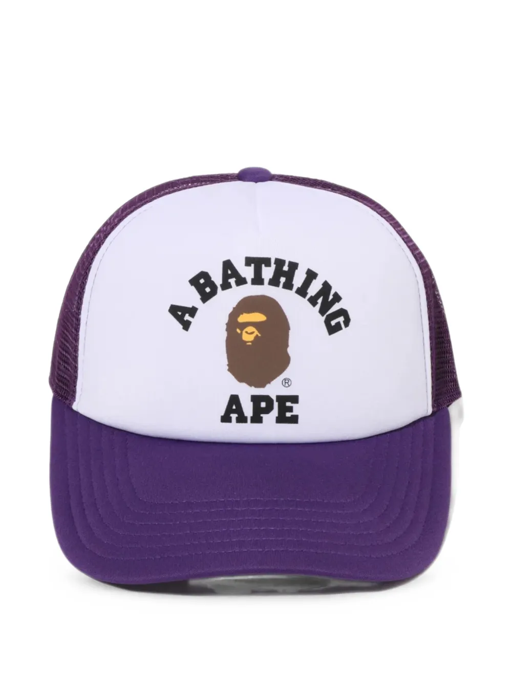 A Bathing Ape College Logo-print Trucker Cap In Purple