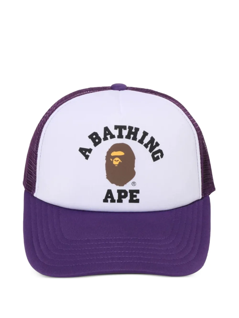 A BATHING APE® College logo-print trucker cap - Viola