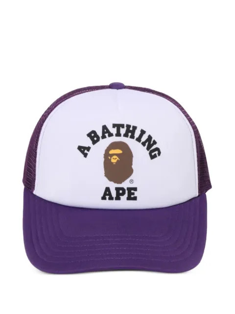 A BATHING APE® College logo-print trucker cap