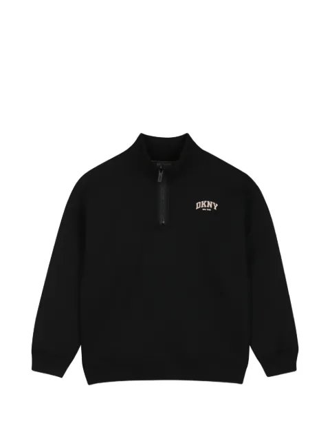 Dkny Kids sudadera con logo y media cremallera