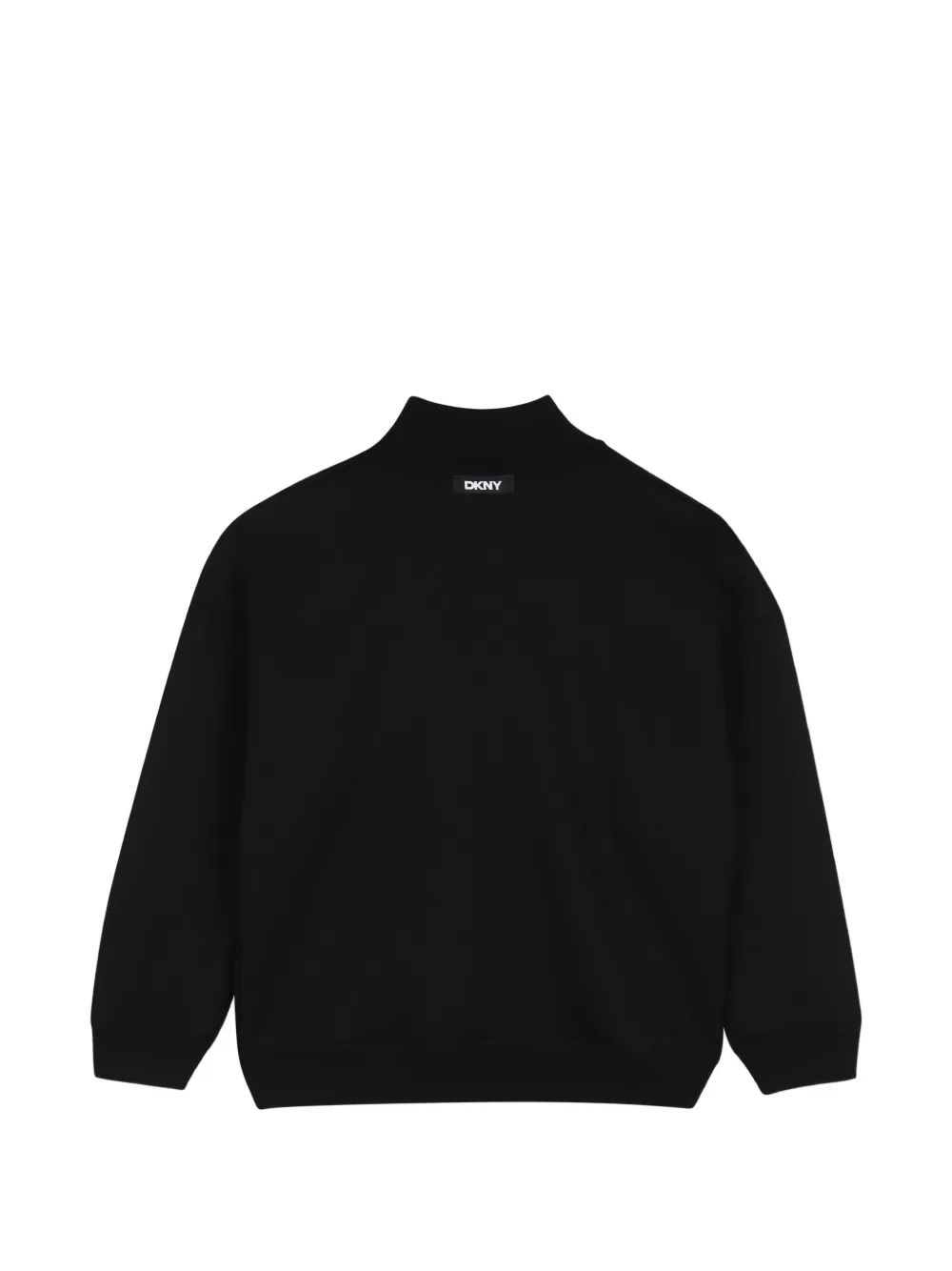 Dkny Kids Sweater met logo-print en kwartrits Beige