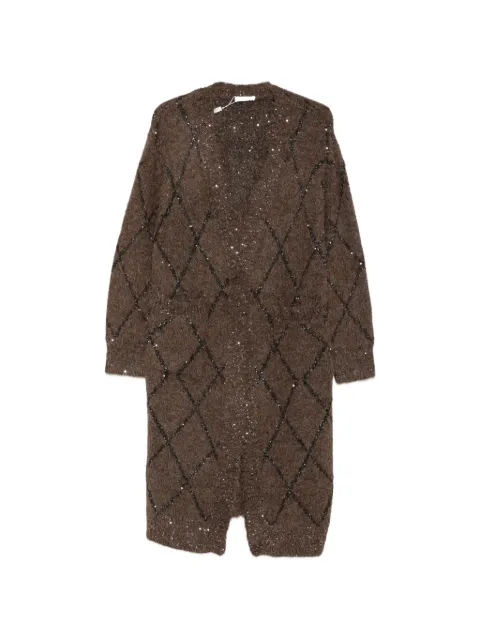 Paper Lace sequin-embellished argyle coat