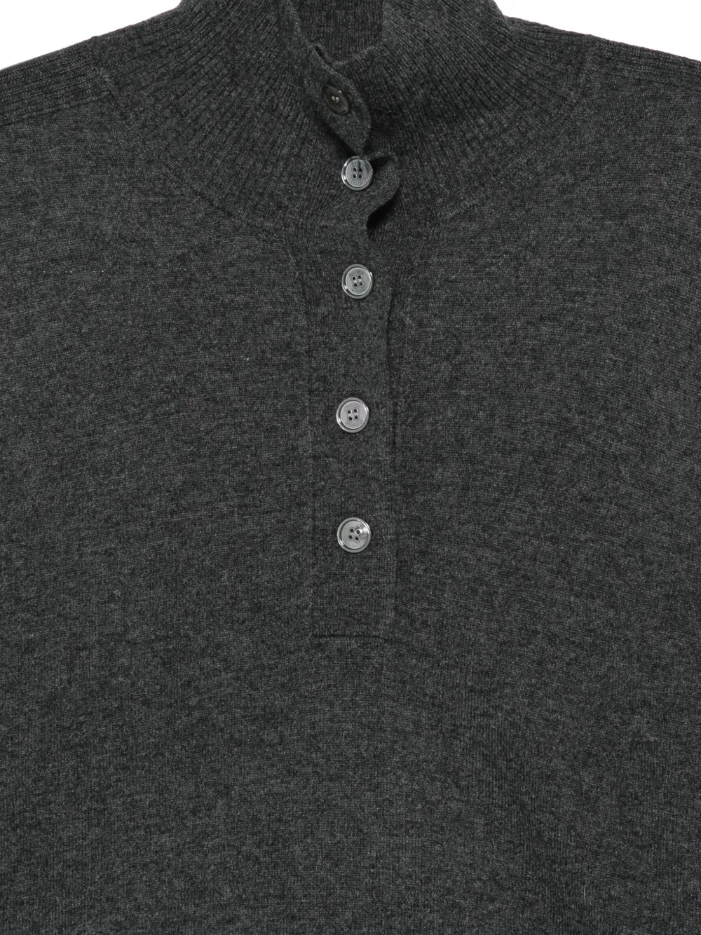 Seventy Button-up trui met hoge hals Grijs