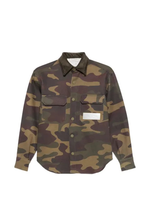 YES LONDON camouflage corduroy-collar shirt