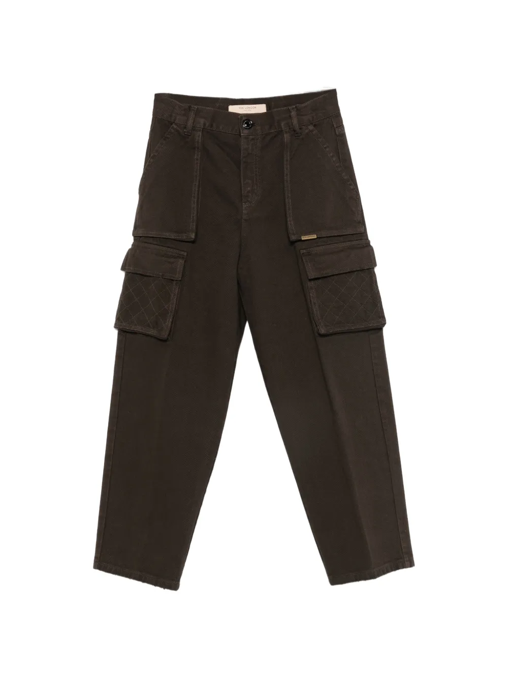 YES LONDON quilted-pocket cargo pants - Marrone