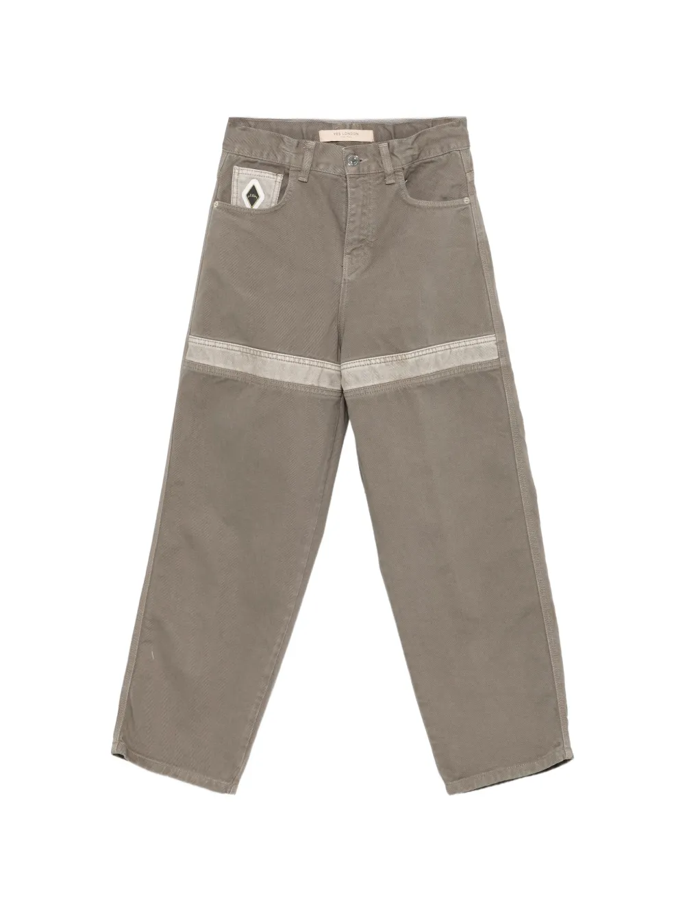 YES LONDON logo-patch panelled jeans - Toni neutri