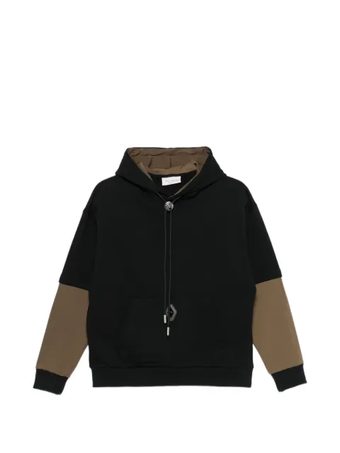 YES LONDON logo-plaque colour-block hoodie