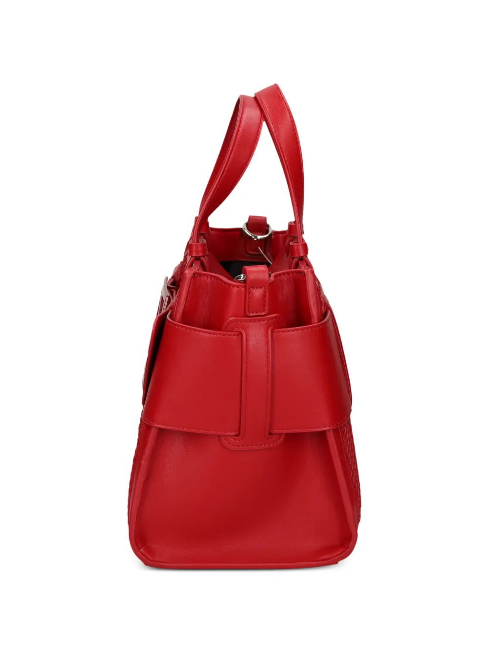 Armani Exchange logo-plaque woven-detail tote bag Rood